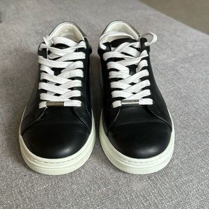Jimmy Choo black leather platform sneakers - Rome/F